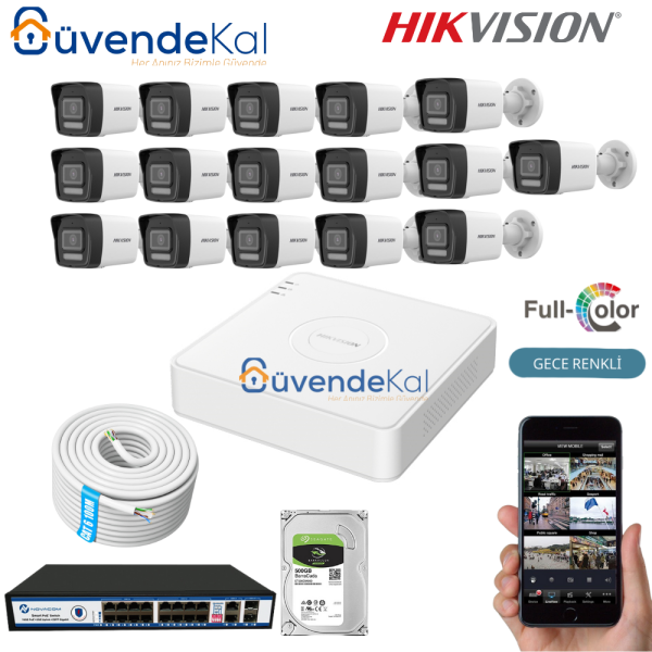 Hikvision 16 Kameralı IP Hazır Tak Çalıştır Set