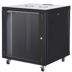 19U” 12U 600x600 mm Dikili Tip Rack Kabinet (Siyah)